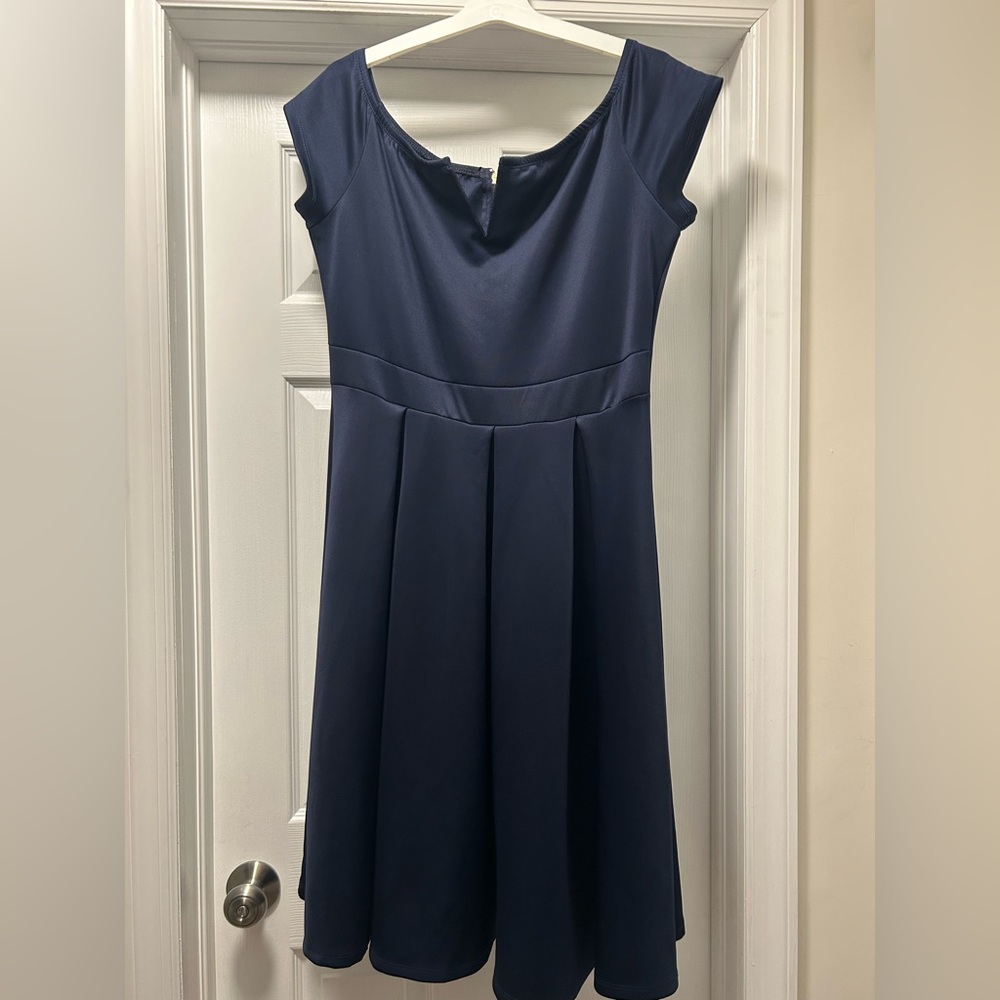 Elegant Navy Blue Women's Dress